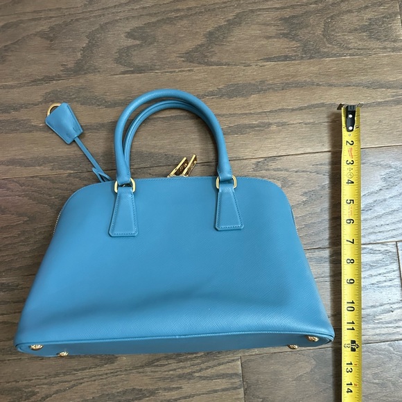 PRADA Logo Blue Saffiano Leather Tote Bag w/ auth cert - Picture 12 of 14